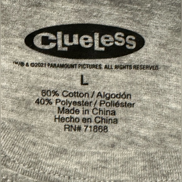 Clueless #Whatever Gray Tshirt, Short Sleeves, good condition and quality! - Picture 3 of 3